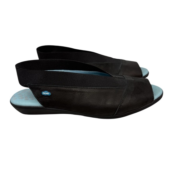 CLOUD Caliber Slingback Black Leather Comfy Slip On Sandal Women’s Sz 40 - Picture 2 of 16
